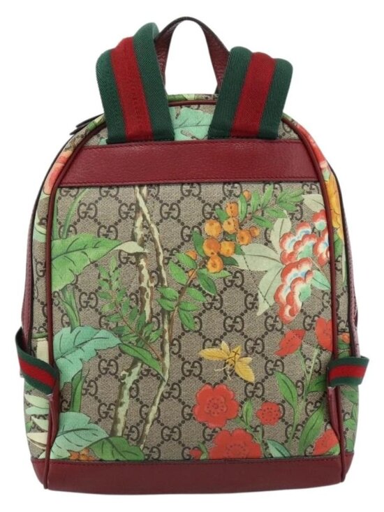 GUCCI GG Supreme Web Sherry Line Tian Backpack PVC Beige 427042 Auth main image 8
